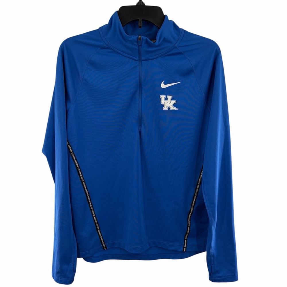 Kentucky Wildcats Womens M Blue‎ NCAA Quarter Zip Pullover Running Dri-FIT Nike